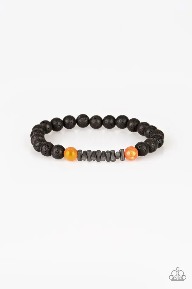 Bracelets Courage Orange Lava Bracelet Jewelry by Bretta Paparazzi Accessories