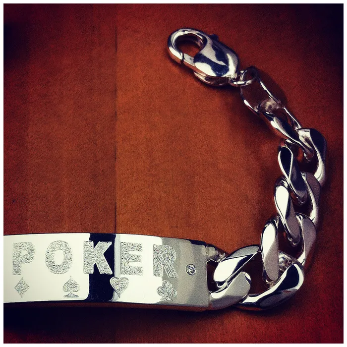 Bracelets Engravable Mens 400 Gauge Sterling Silver Cuban Link Diamond ID Bracelet 15 mm Sandy Steven Engravers
