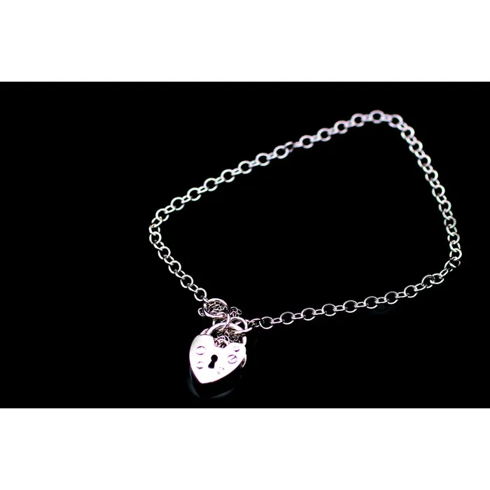 Bracelets Erosmoon VINTAGE STYLE HEART PADLOCK CLASP BRACELET AND CHAIN STERLING SILVER Bracelets Erosmoon VINTAGE STYLE HEART PADLOCK CLASP BRACELET AND CHAIN STERLING SILVER