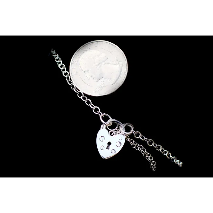 Bracelets Erosmoon VINTAGE STYLE HEART PADLOCK CLASP BRACELET AND CHAIN STERLING SILVER Bracelets Erosmoon VINTAGE STYLE HEART PADLOCK CLASP BRACELET AND CHAIN STERLING SILVER