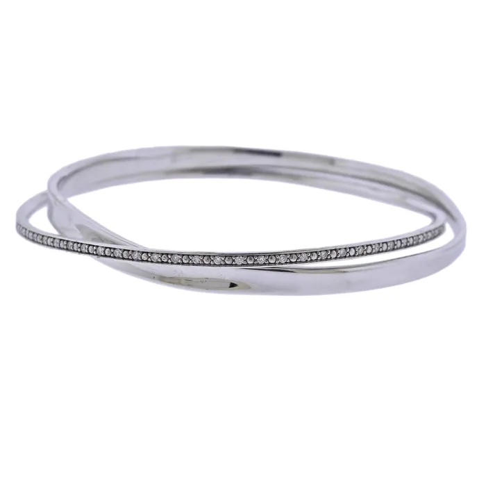 Bracelets Georg Jensen Georg Jensen Marcia Silver Diamond Bangle Bracelet 618 B Bracelets Georg Jensen Georg Jensen Marcia Silver Diamond Bangle Bracelet 618 B