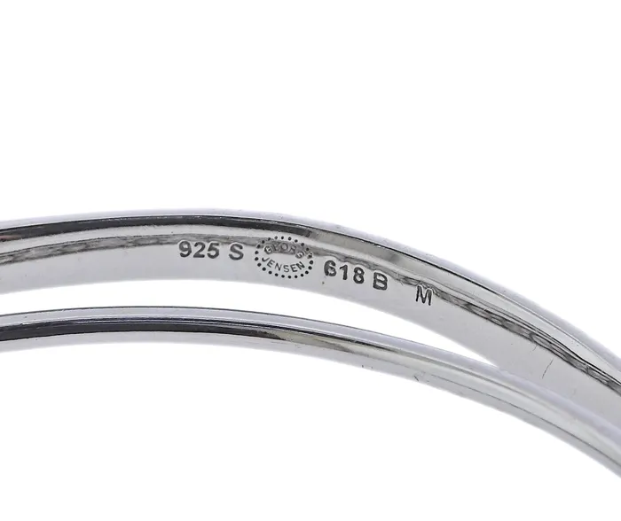 Bracelets Georg Jensen Georg Jensen Marcia Silver Diamond Bangle Bracelet 618 B