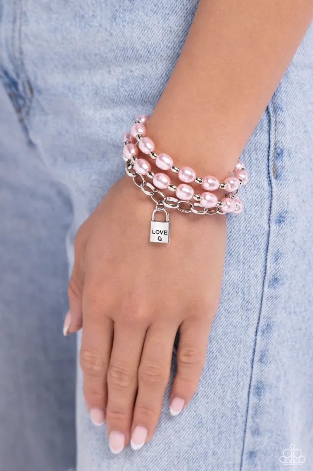 Bracelets Paparazzi Accessories LOVELocked Legacy Pink Bracelet Jewelry by Bretta Bracelets Paparazzi Accessories LOVELocked Legacy Pink Bracelet Jewelry by Bretta