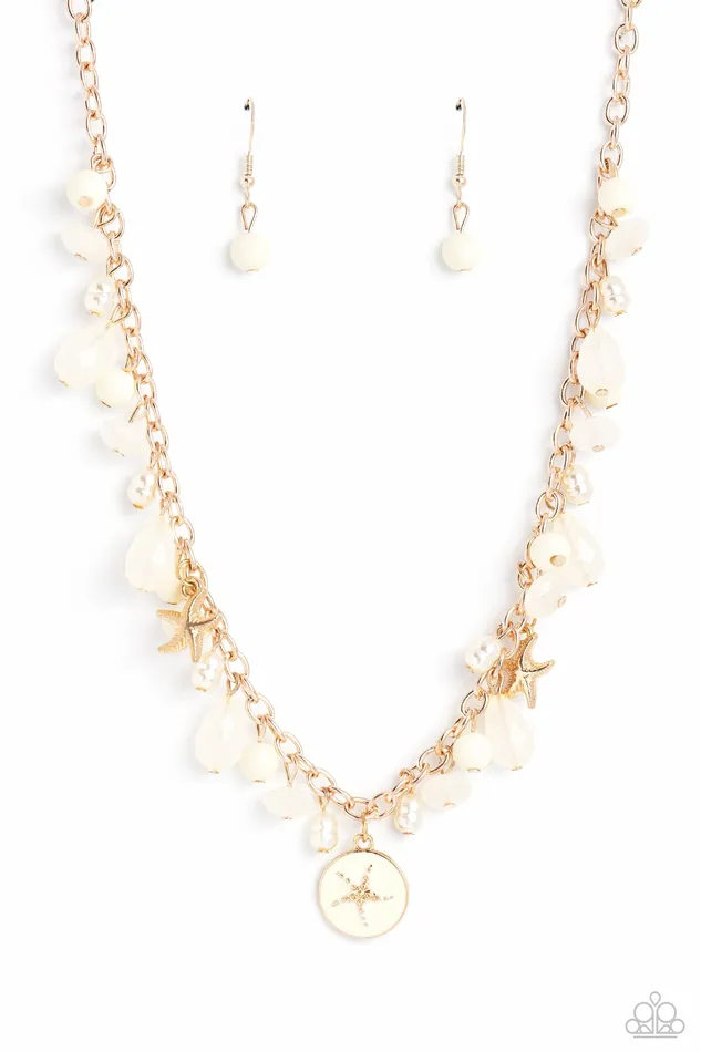 Bracelets Paparazzi Accessories Surfer Serenade Gold Necklace and Bracelet Set Jewelry by Bretta