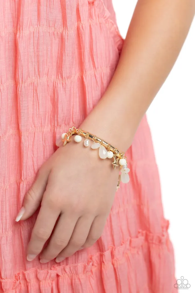 Bracelets Paparazzi Accessories Surfer Serenade Gold Necklace and Bracelet Set Jewelry by Bretta