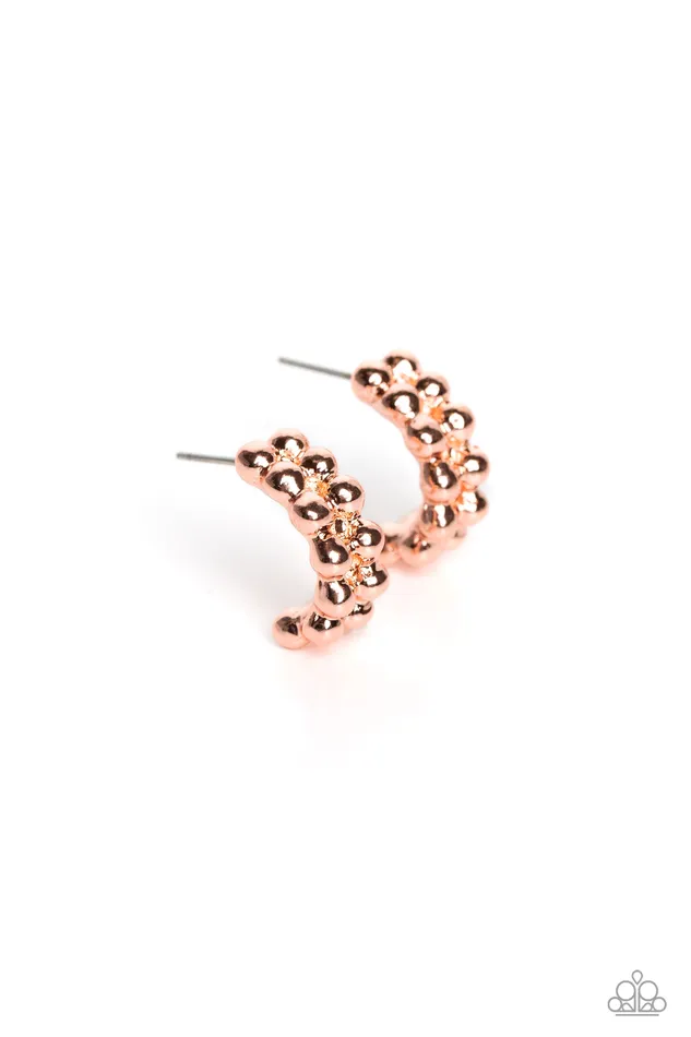 Bubbling Beauty Copper Earrings Jewelry by Bretta Paparazzi Accessories Earrings