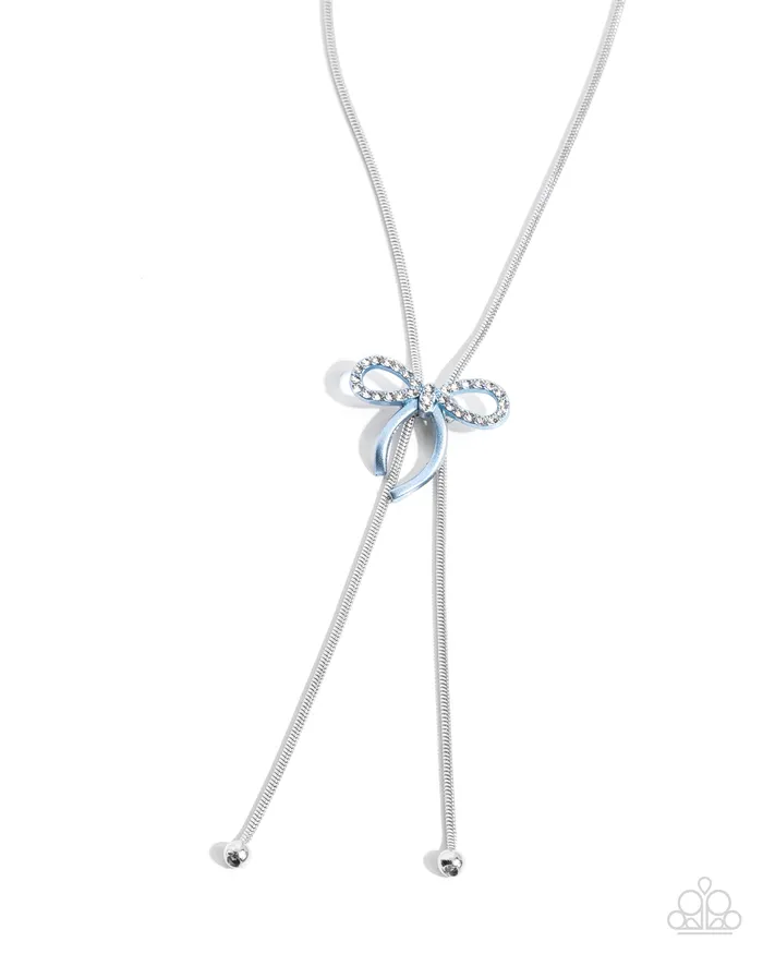Complete Look Blue Bow Necklace and Bracelet Set Jewelry by Bretta Paparazzi Accessories Bracelets