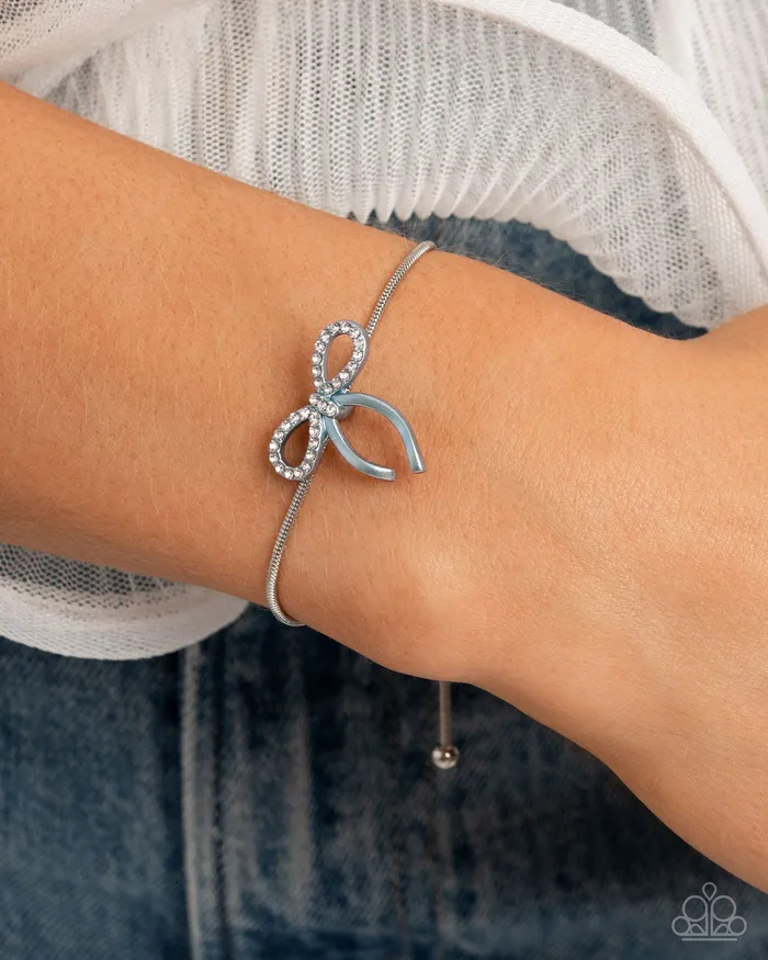 Complete Look Blue Bow Necklace and Bracelet Set Jewelry by Bretta Paparazzi Accessories Bracelets