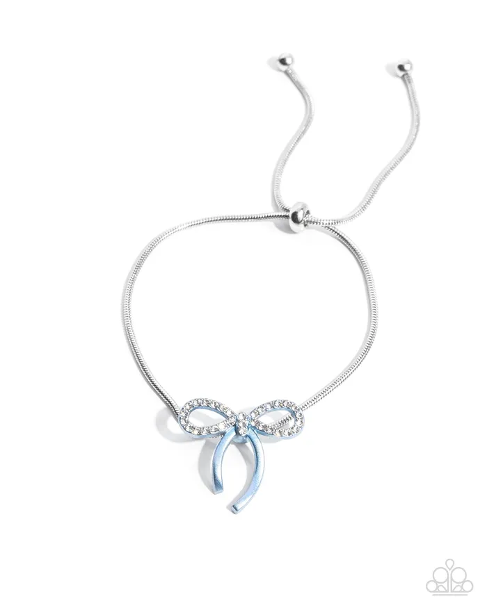 Complete Look Blue Bow Necklace and Bracelet Set Jewelry by Bretta Paparazzi Accessories Bracelets