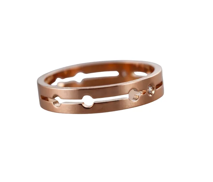 Dinh Van Rings Dinh Van Pulse Rose Gold Diamond Band Ring Small Model