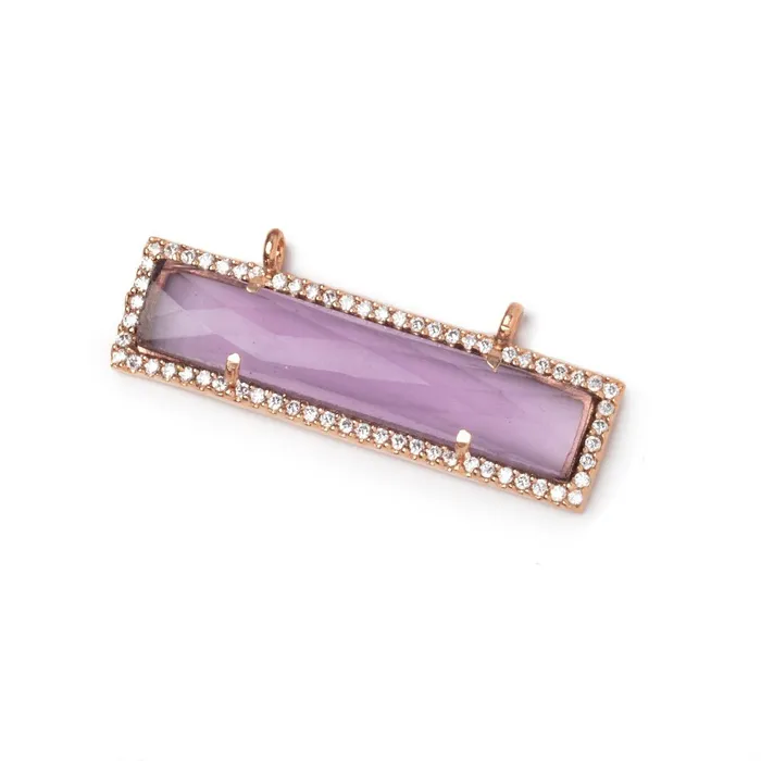 Earrings 39x105mm Rose Gold CZ Bezel Purple Hydro Quartz Bar Connector 1 Focal Beadsofcambaycom Earrings 39x105mm Rose Gold CZ Bezel Purple Hydro Quartz Bar Connector 1 Focal Beadsofcambaycom