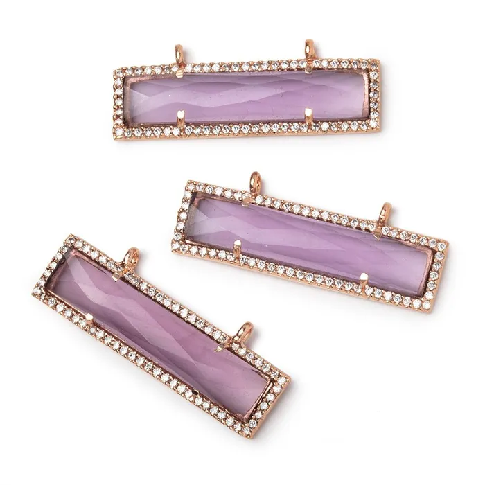 Earrings 39x105mm Rose Gold CZ Bezel Purple Hydro Quartz Bar Connector 1 Focal Beadsofcambaycom Earrings 39x105mm Rose Gold CZ Bezel Purple Hydro Quartz Bar Connector 1 Focal Beadsofcambaycom