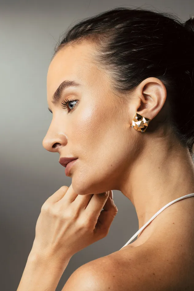 Earrings Aletto Brothers Aletto Brothers Gold Diamond Cinque Stelle Earrings