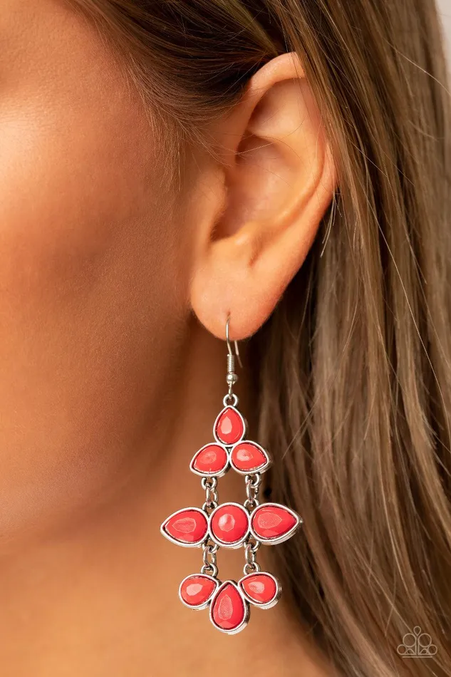 Earrings Bay Breezin Red Earrings Jewelry by Bretta Paparazzi Accessories