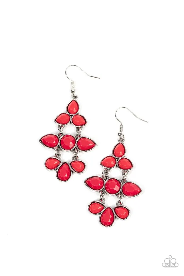 Earrings Bay Breezin Red Earrings Jewelry by Bretta Paparazzi Accessories