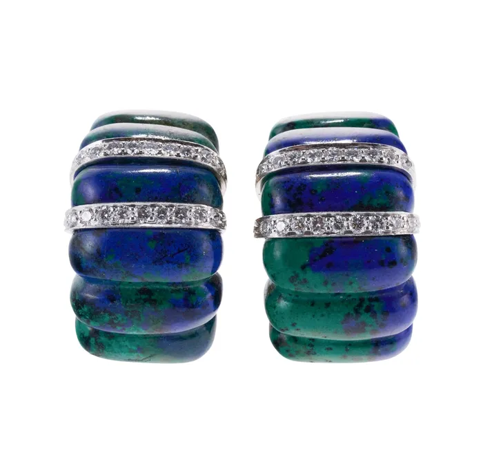 Earrings David Webb David Webb Azurmalachite Diamond Gold Platinum Earrings Earrings David Webb David Webb Azurmalachite Diamond Gold Platinum Earrings