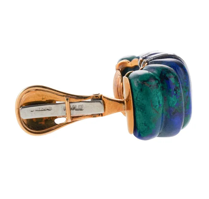 Earrings David Webb David Webb Azurmalachite Diamond Gold Platinum Earrings