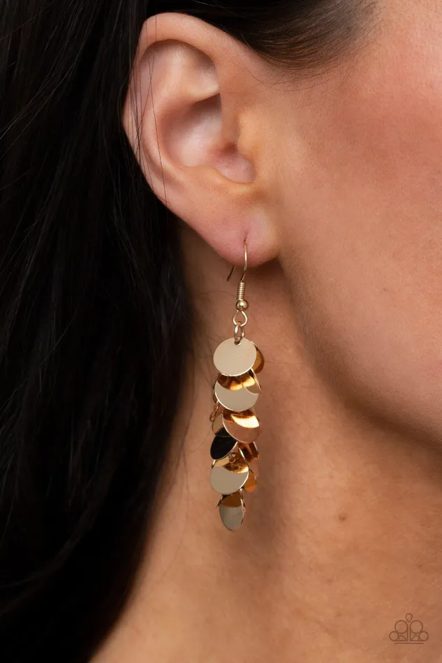 Earrings Hear Me Shimmer Gold Earrings Jewelry by Bretta Paparazzi Accessories