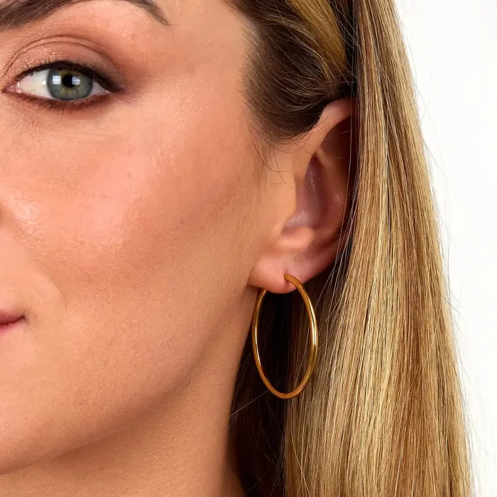Earrings Morellato Womens hoop earrings made of steel with gold plating 35 cm Morellato Creole