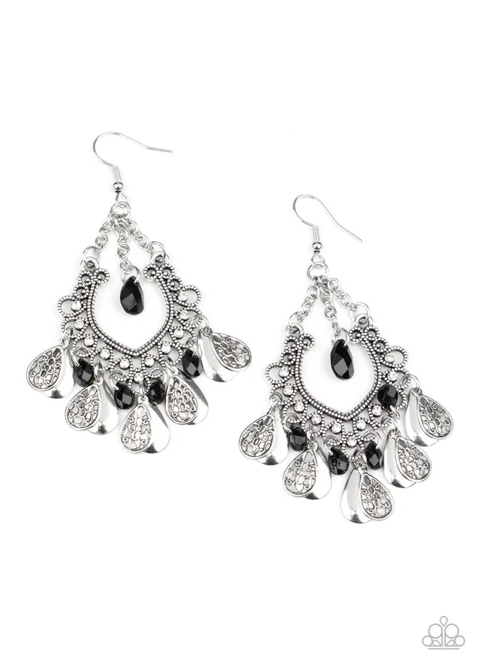 Earrings Musical Gardens Black Earrings Jewelry by Bretta Paparazzi Accessories