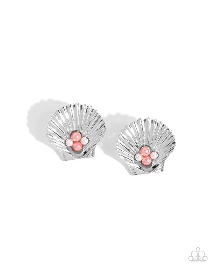 Earrings Oyster Opulence Orange Earrings Jewelry by Bretta Paparazzi Accessories