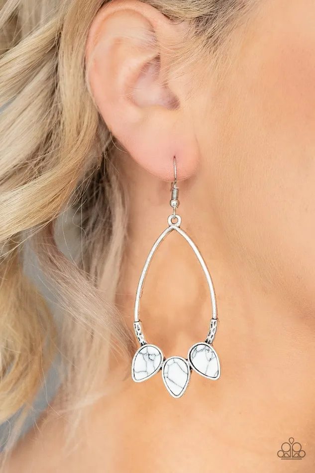Earrings Paparazzi Accessories Fierce Frontier White Earrings Jewelry by Bretta