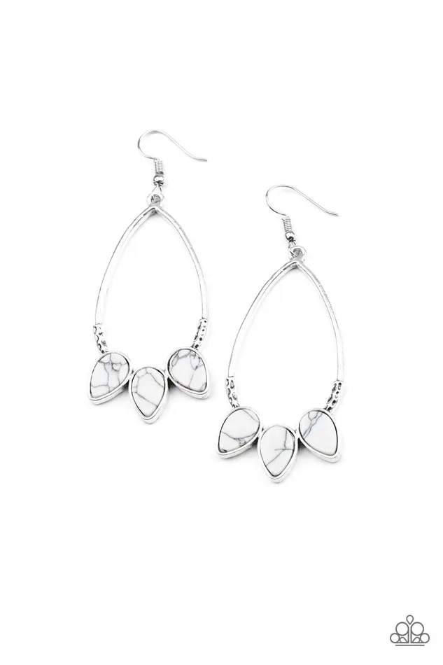 Earrings Paparazzi Accessories Fierce Frontier White Earrings Jewelry by Bretta