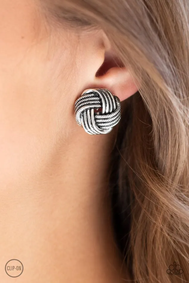 Earrings Paparazzi Accessories Noticeably Knotted Silver Earrings Jewelry by Bretta Earrings Paparazzi Accessories Noticeably Knotted Silver Earrings Jewelry by Bretta