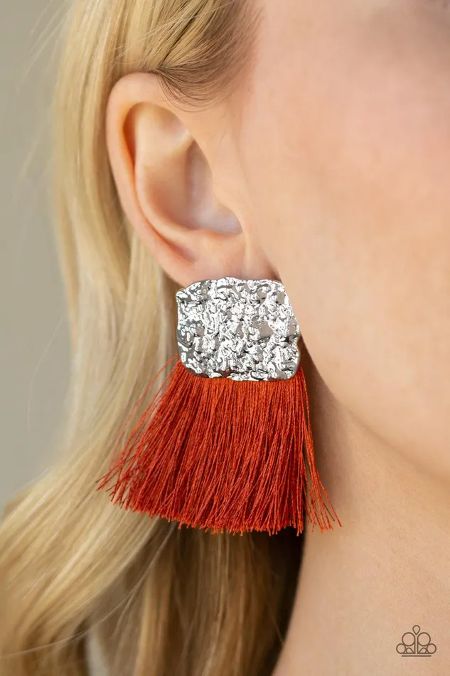 Earrings Paparazzi Accessories Plume Bloom Orange Earrings Jewelry by Bretta