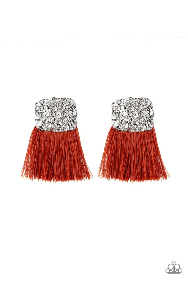Earrings Paparazzi Accessories Plume Bloom Orange Earrings Jewelry by Bretta
