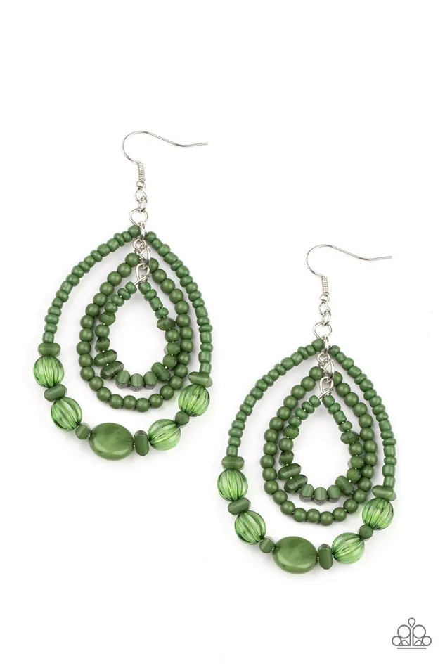 Earrings Paparazzi Accessories Prana Party Green Earrings Jewelry by Bretta