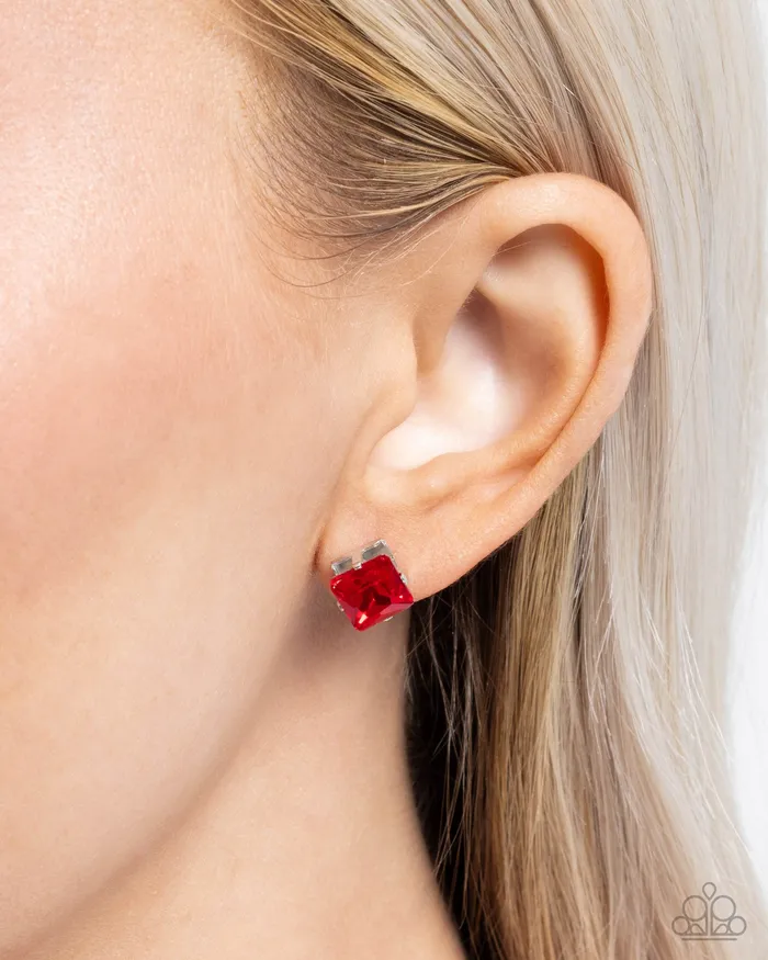 Earrings Paparazzi Accessories Squared Soprano Red Earrings Jewelry by Bretta