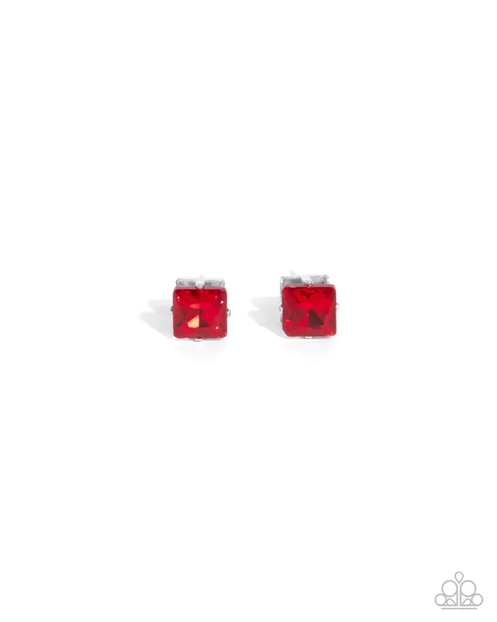 Earrings Paparazzi Accessories Squared Soprano Red Earrings Jewelry by Bretta