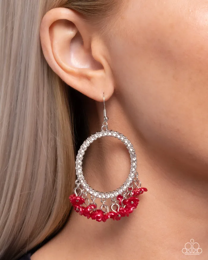 Earrings Paparazzi Accessories Wreathed Wisteria Red Earrings Jewelry by Bretta