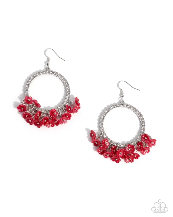 Earrings Paparazzi Accessories Wreathed Wisteria Red Earrings Jewelry by Bretta
