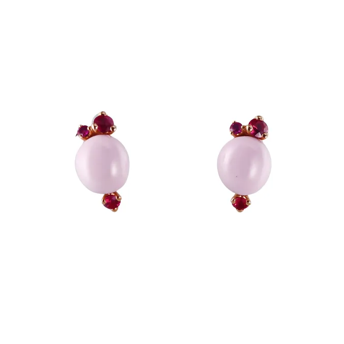 Earrings Pomellato Capri Quartz Pink Ceramic Rose Gold Earrings Pomellato