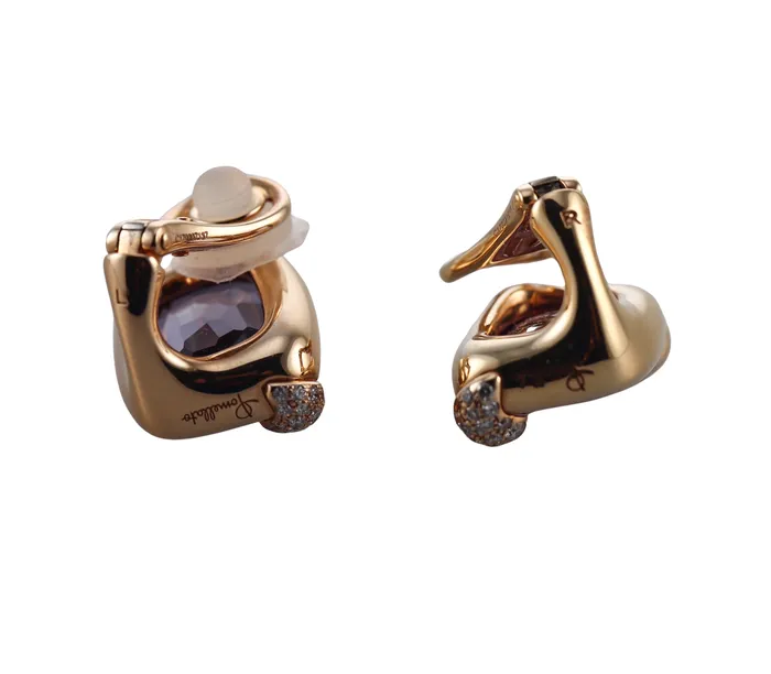 Earrings Pomellato Pomellato Ritratto Gold Amethyst Diamond Earrings