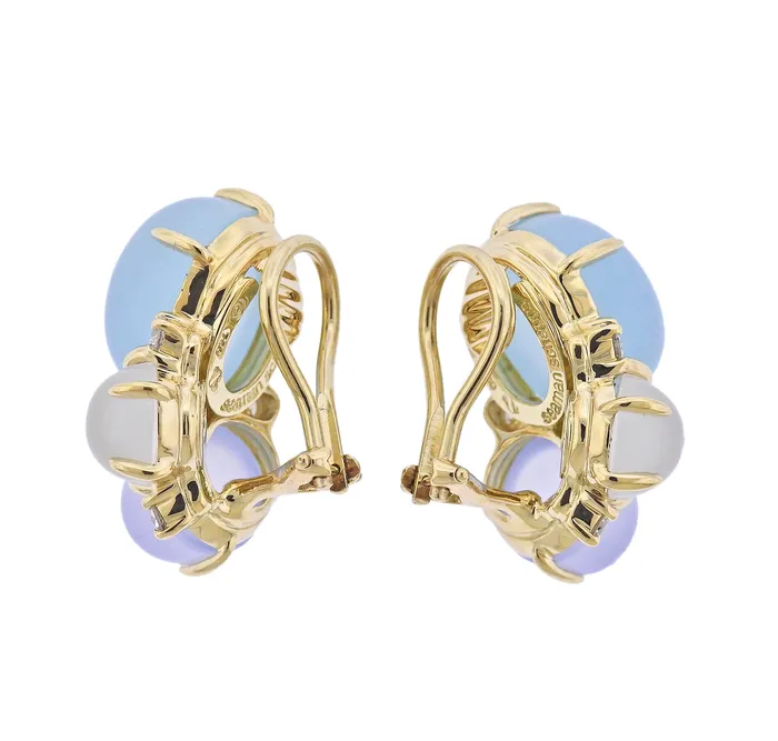 Earrings Seaman Schepps Aquamarine Chalcedony Moonstone Diamond Gold Earrings Seaman Schepps Earrings Seaman Schepps Aquamarine Chalcedony Moonstone Diamond Gold Earrings Seaman Schepps