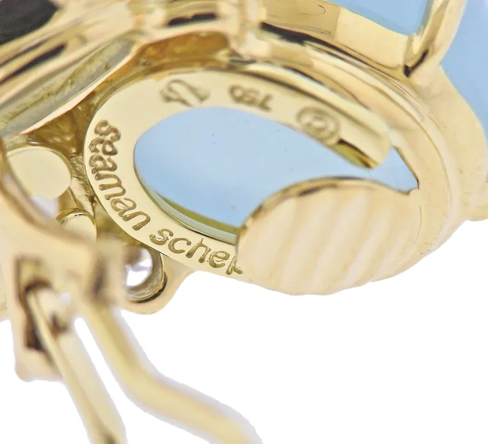 Earrings Seaman Schepps Aquamarine Chalcedony Moonstone Diamond Gold Earrings Seaman Schepps Earrings Seaman Schepps Aquamarine Chalcedony Moonstone Diamond Gold Earrings Seaman Schepps