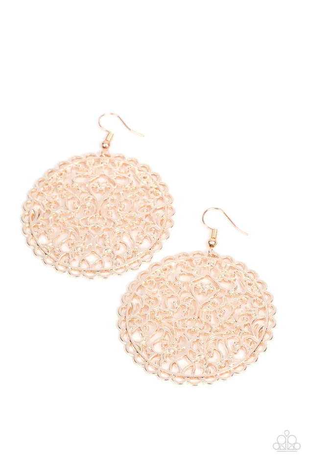 Earrings The Whole Nine VINEYARDS Rose Gold Earrings Jewelry by Bretta Paparazzi Accessories