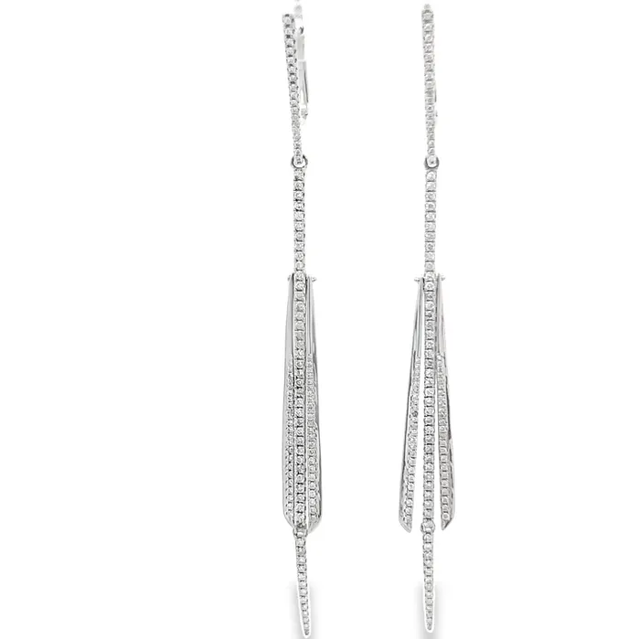 Earrings Triple Bar Diamond Earrings YaninaCo Jewelry