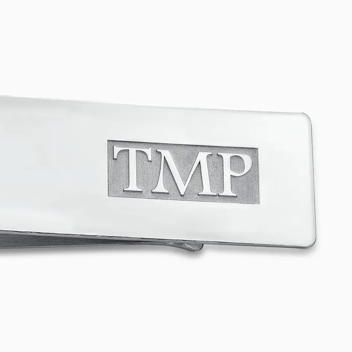 Engravable Classic Raised Letter Monogram Sterling Silver Money Clip Sandy Steven Engravers Rings