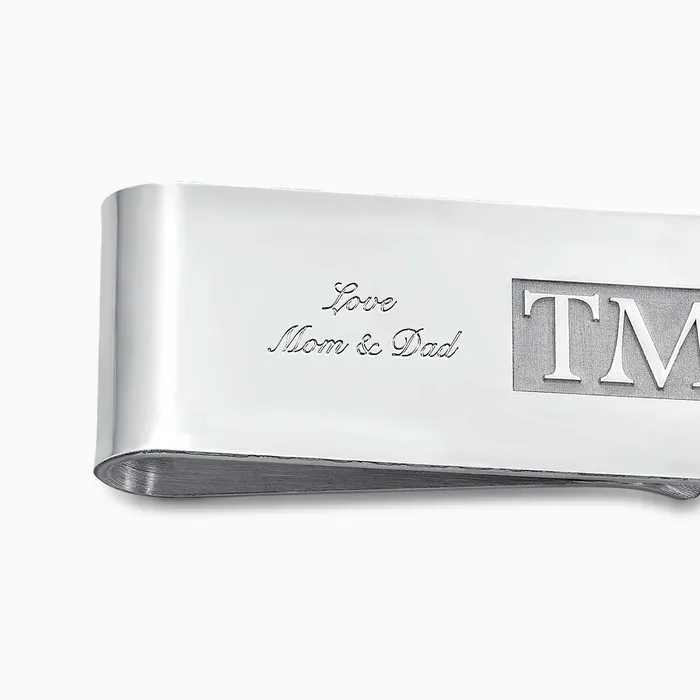 Engravable Classic Raised Letter Monogram Sterling Silver Money Clip Sandy Steven Engravers Rings