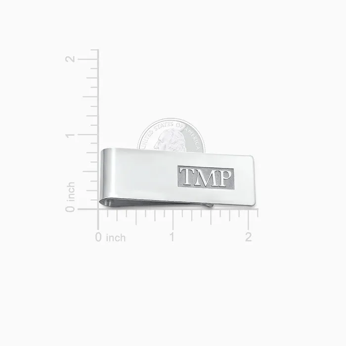 Engravable Classic Raised Letter Monogram Sterling Silver Money Clip Sandy Steven Engravers Rings