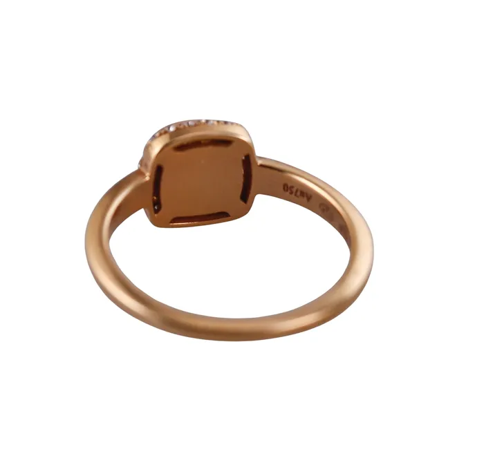 Fred Pain de Sucre Rose Gold Diamond Peach Moonstone Small Model Ring Fred Paris Rings