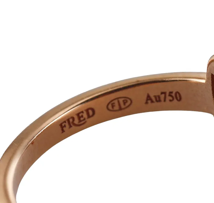 Fred Pain de Sucre Rose Gold Diamond Peach Moonstone Small Model Ring Fred Paris Rings