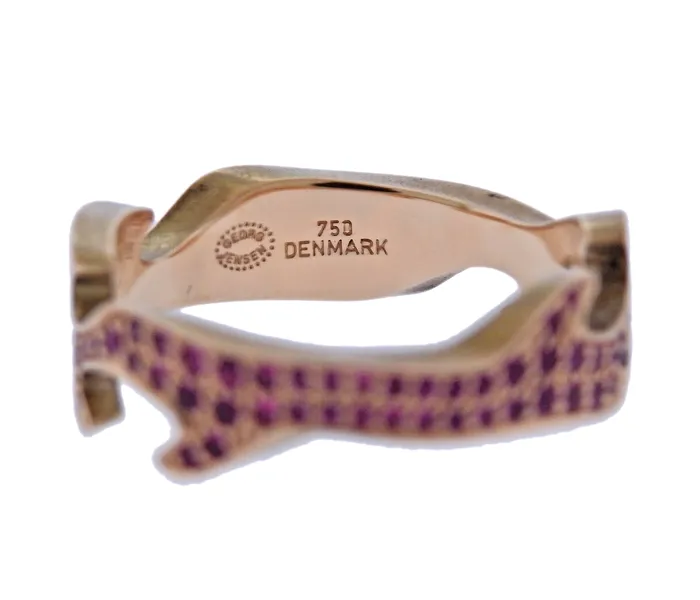 Georg Jensen Georg Jensen Fusion Rose Gold Ruby Centre Ring 1370 Rings