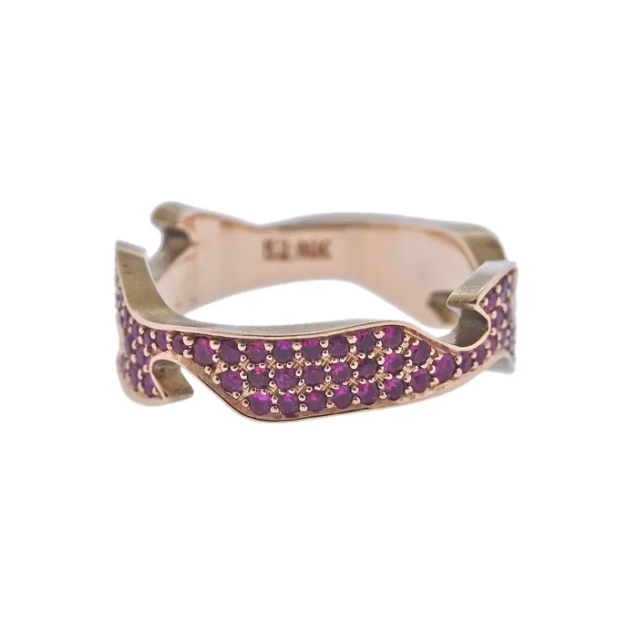 Georg Jensen Georg Jensen Fusion Rose Gold Ruby Centre Ring 1370 Rings