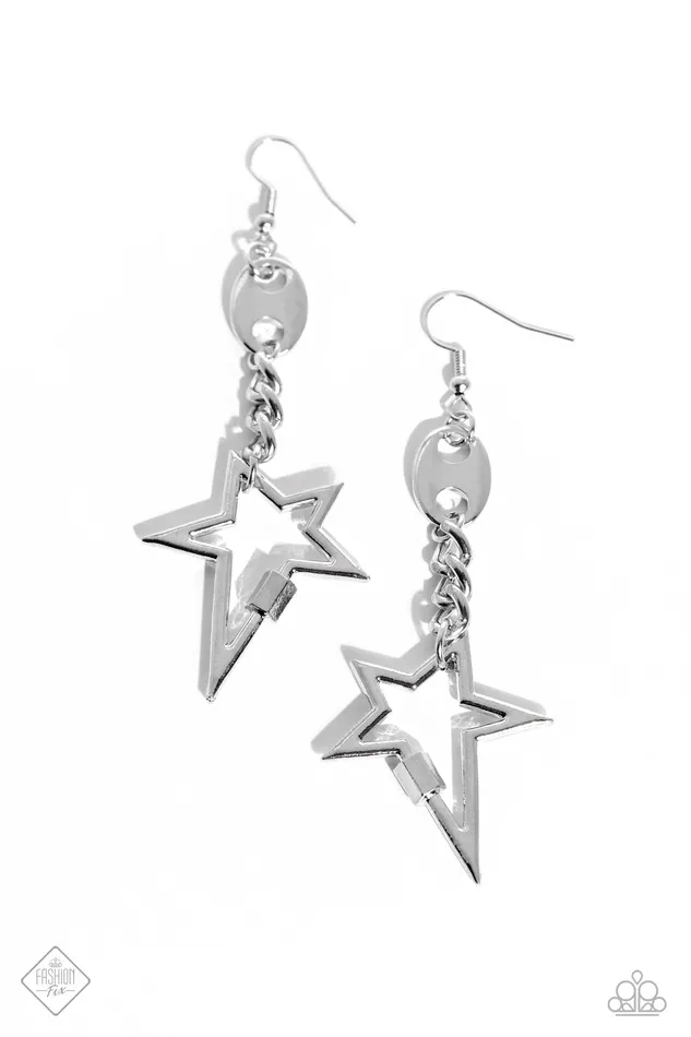 Iconic Impression Silver Earrings Jewelry by Bretta Paparazzi Accessories Earrings