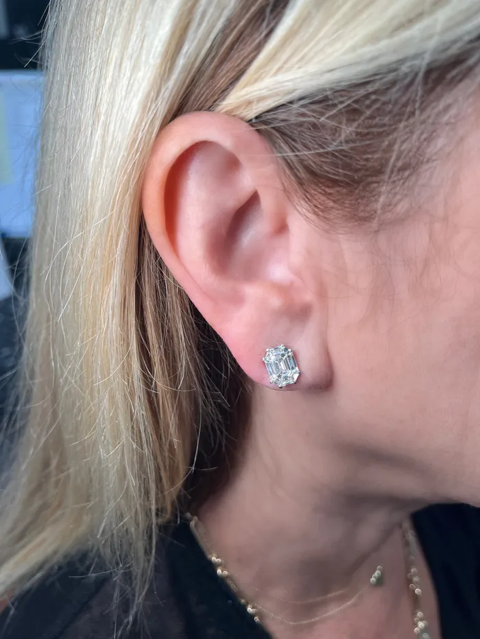 Illusion Emerald Shape Earrings YaninaCo Jewelry Earrings